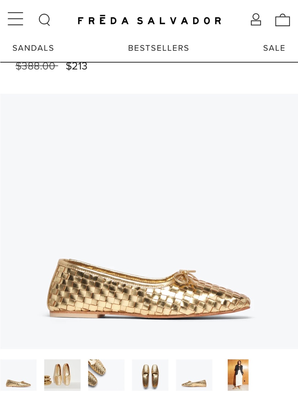 Freda Salvador Gold Jada flat - Picture 2 of 7